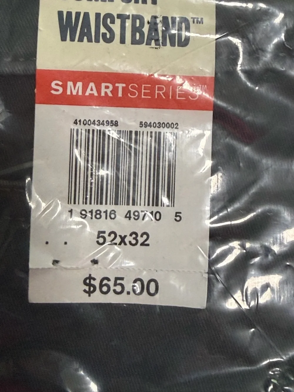 Dockers Mens Pants Go Jean Cut Straight Fit Security Pocket Gray Size 52x32